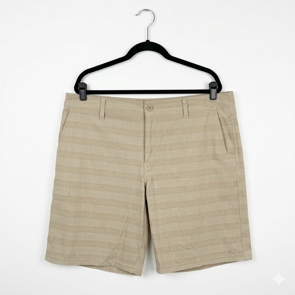 2/$30 - O'Neill‎ Men's Tan Striped Flat-Front Shorts 40